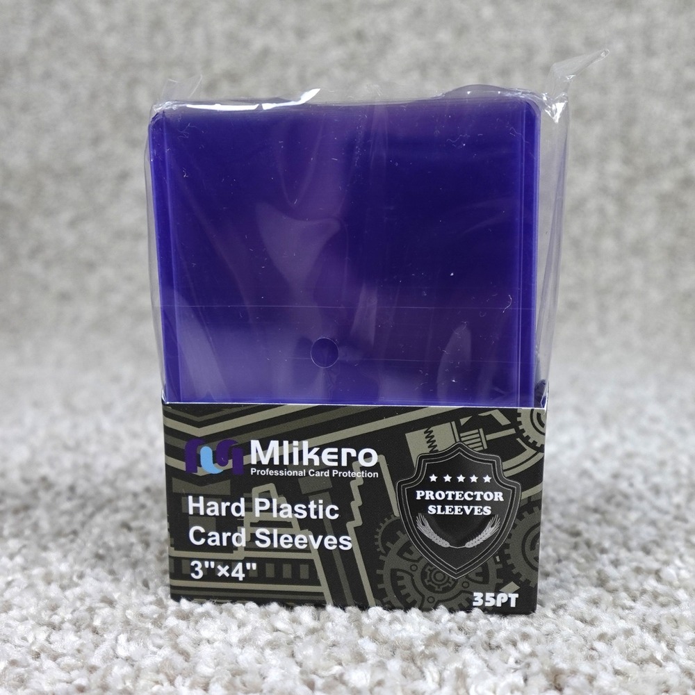 Mlikero 25‎ Pack Hard Plastic Card Sleeves 3x4 Toploaders 35PT Purple Tint